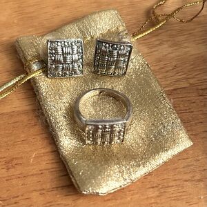 Vintage ring and post earrings set